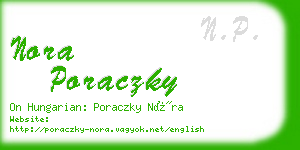 nora poraczky business card